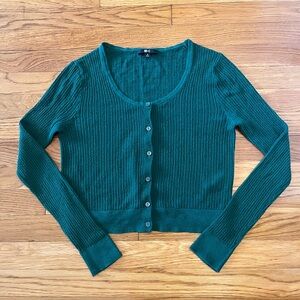 Uniqlo Forest Green Knit Cardigan